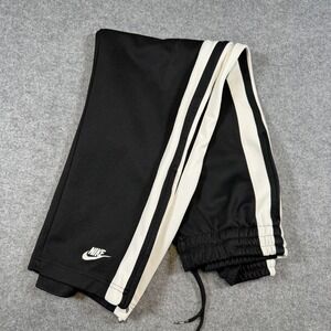 Nike Track Pants Mens Medium Black White Stripe Zip Hem Athletic 231481-010